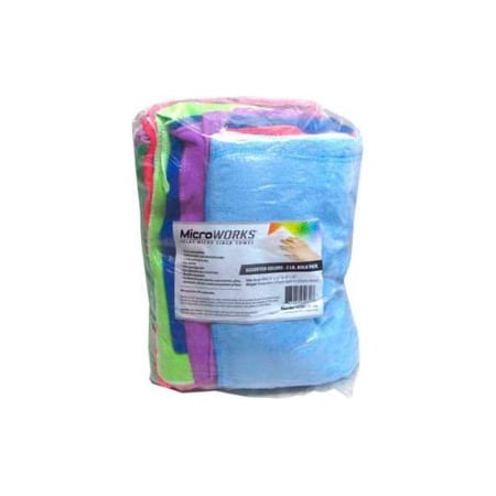 Hospeco Microworks Microfiber Towels, Assorted 2lb. Bulk Bag - 2503-AC-BG 2503-AC-BG